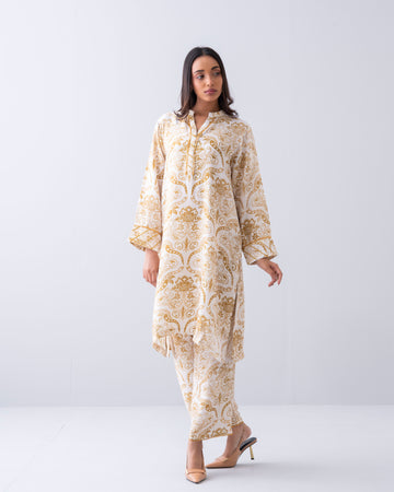 Smart Fit Embroidered Two-Piece Semi Formal Ethnic Set