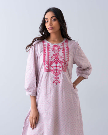 Relaxed Fit Printed Two-Piece Ethnic Set